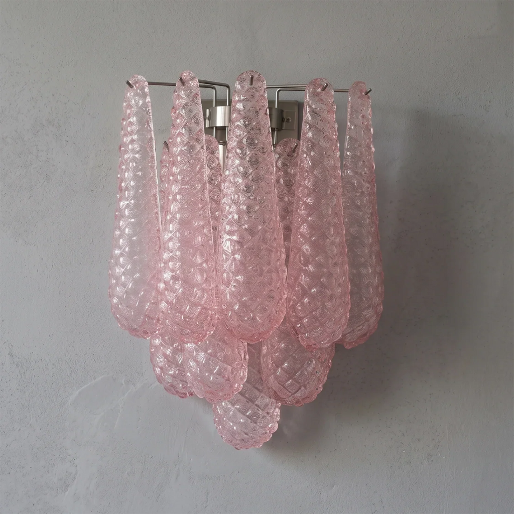 Solaine Quilted Glass Teardrop Wall Sconce | wildoxy
