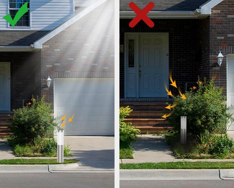 Balise solaire pour allée — acier inoxydable de 42 cm, IP65, capteur