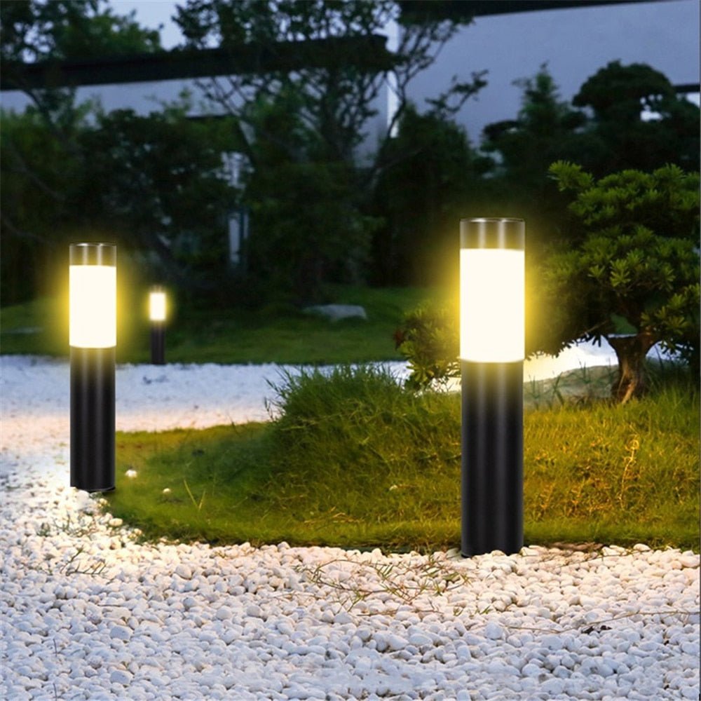 Balise solaire pour allée — acier inoxydable de 42 cm, IP65, capteur