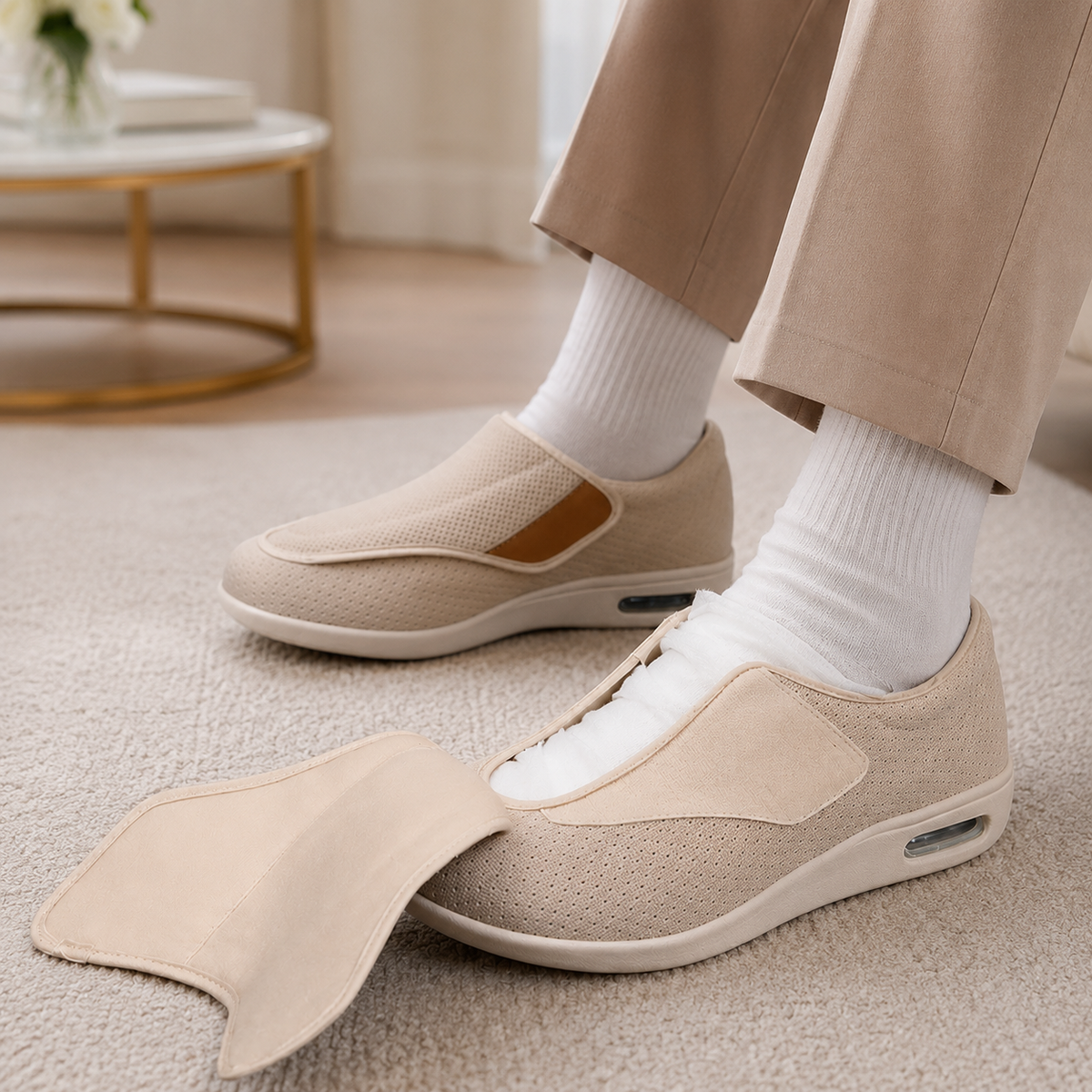 Diabetikerschuhe mit weiter Passform zum Hineinschlüpfen — Einlegesohle aus Memory-Schaum