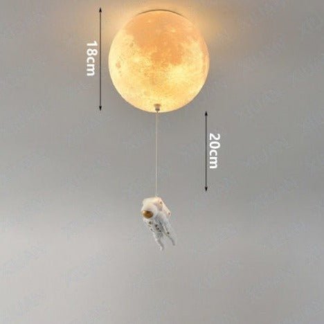 LunaBound Moon Pendant Light — Astronaut Design Night Lamp