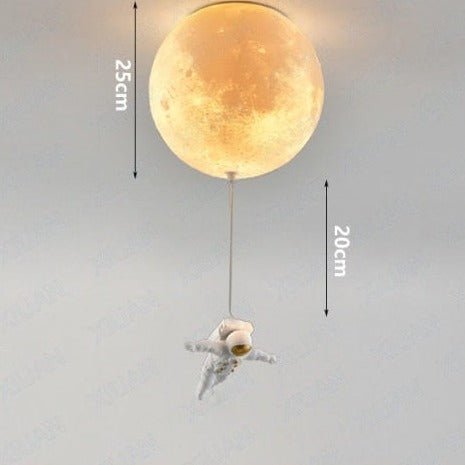 LunaBound Moon Pendant Light — Astronaut Design Night Lamp