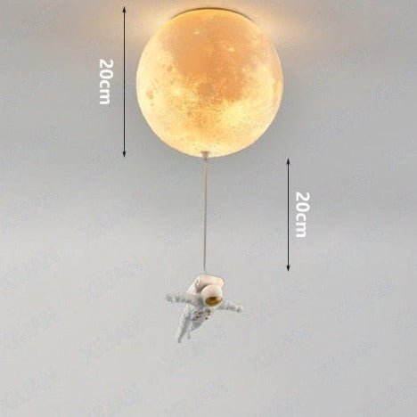 LunaBound Moon Pendant Light — Astronaut Design Night Lamp