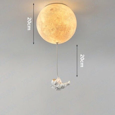 LunaBound Moon Pendant Light — Astronaut Design Night Lamp