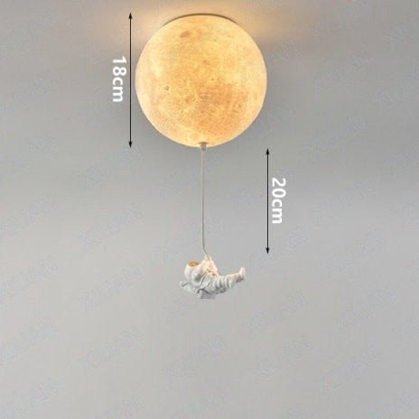 LunaBound Moon Pendant Light — Astronaut Design Night Lamp