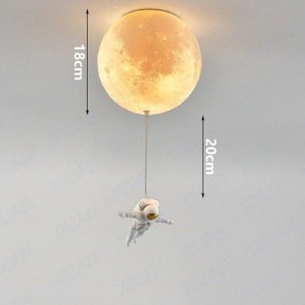 LunaBound Moon Pendant Light — Astronaut Design Night Lamp
