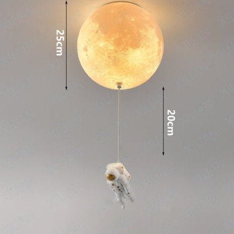 LunaBound Moon Pendant Light — Astronaut Design Night Lamp