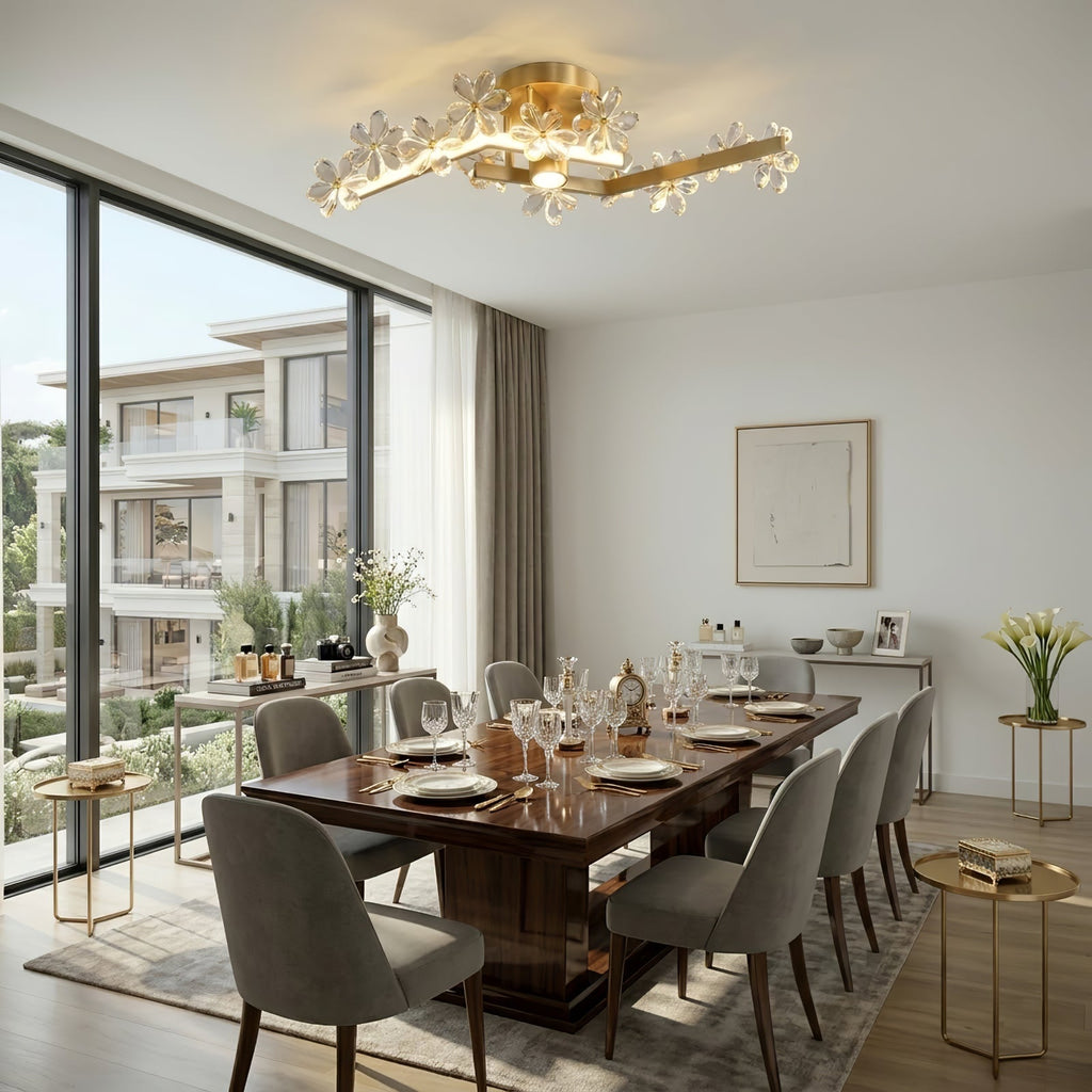 Sparkling Crystal Plum Blossom Ceiling Light | wildoxy