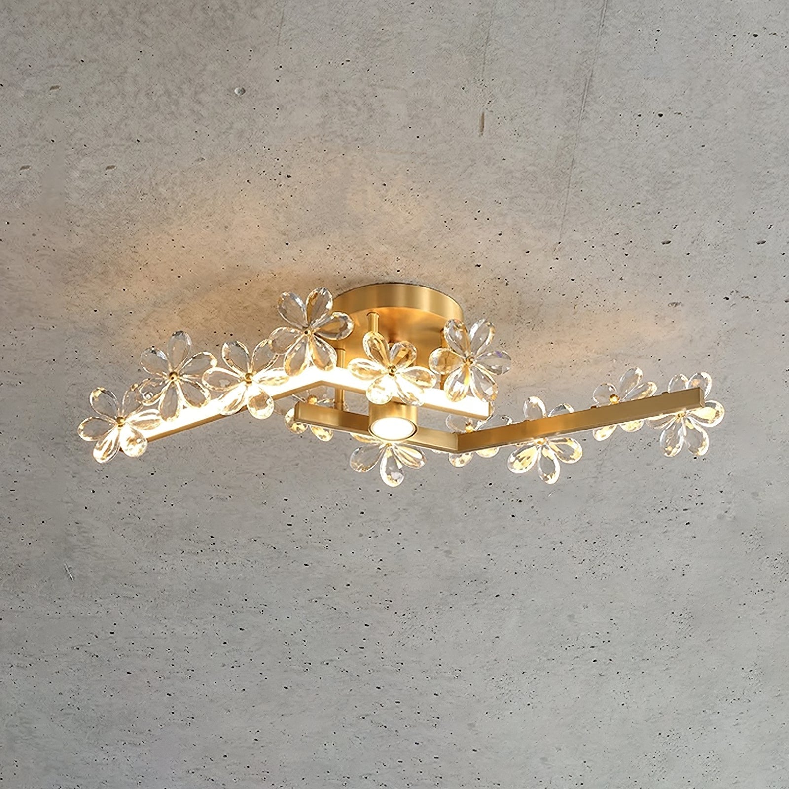 Sparkling Crystal Plum Blossom Ceiling Light | wildoxy