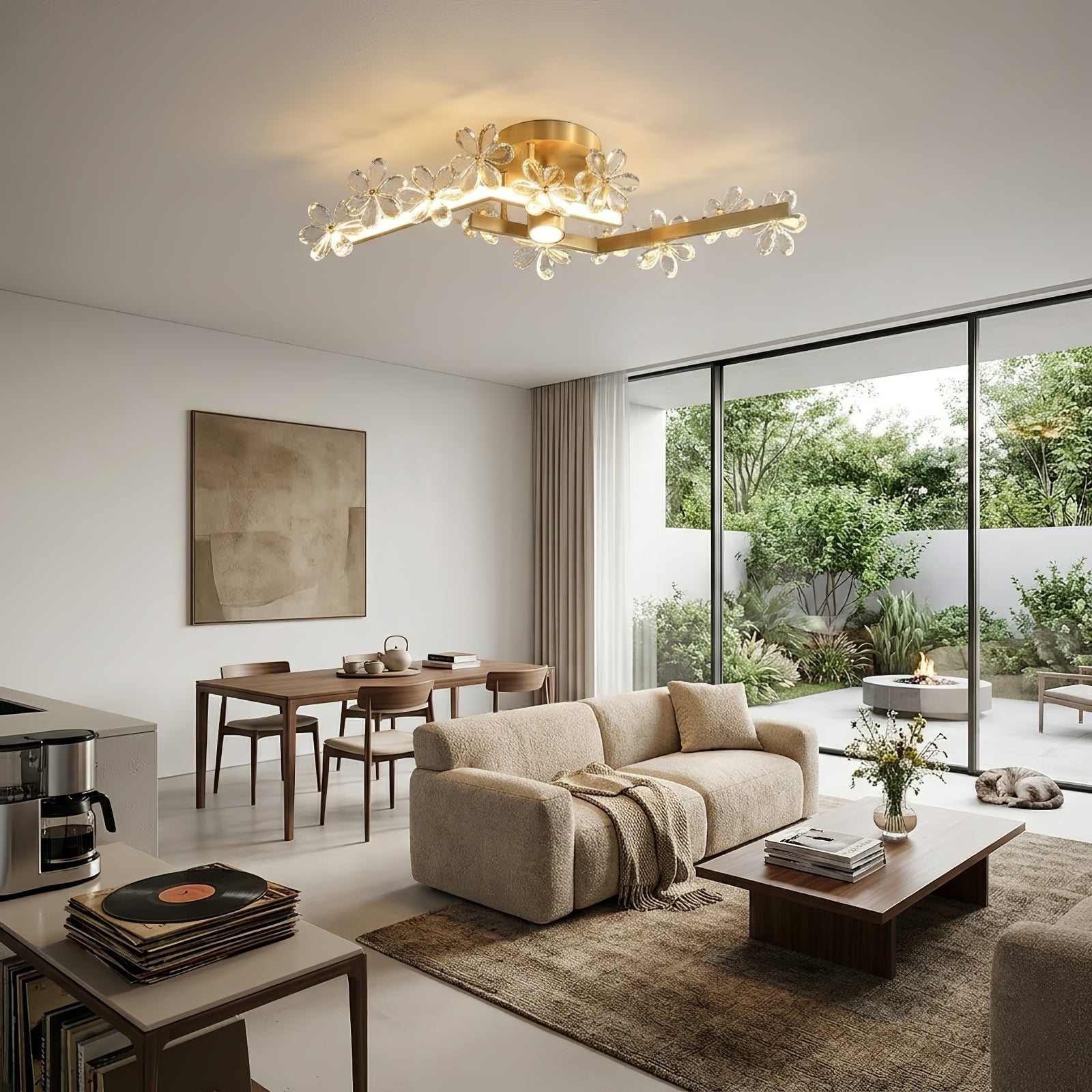 Sparkling Crystal Plum Blossom Ceiling Light | wildoxy