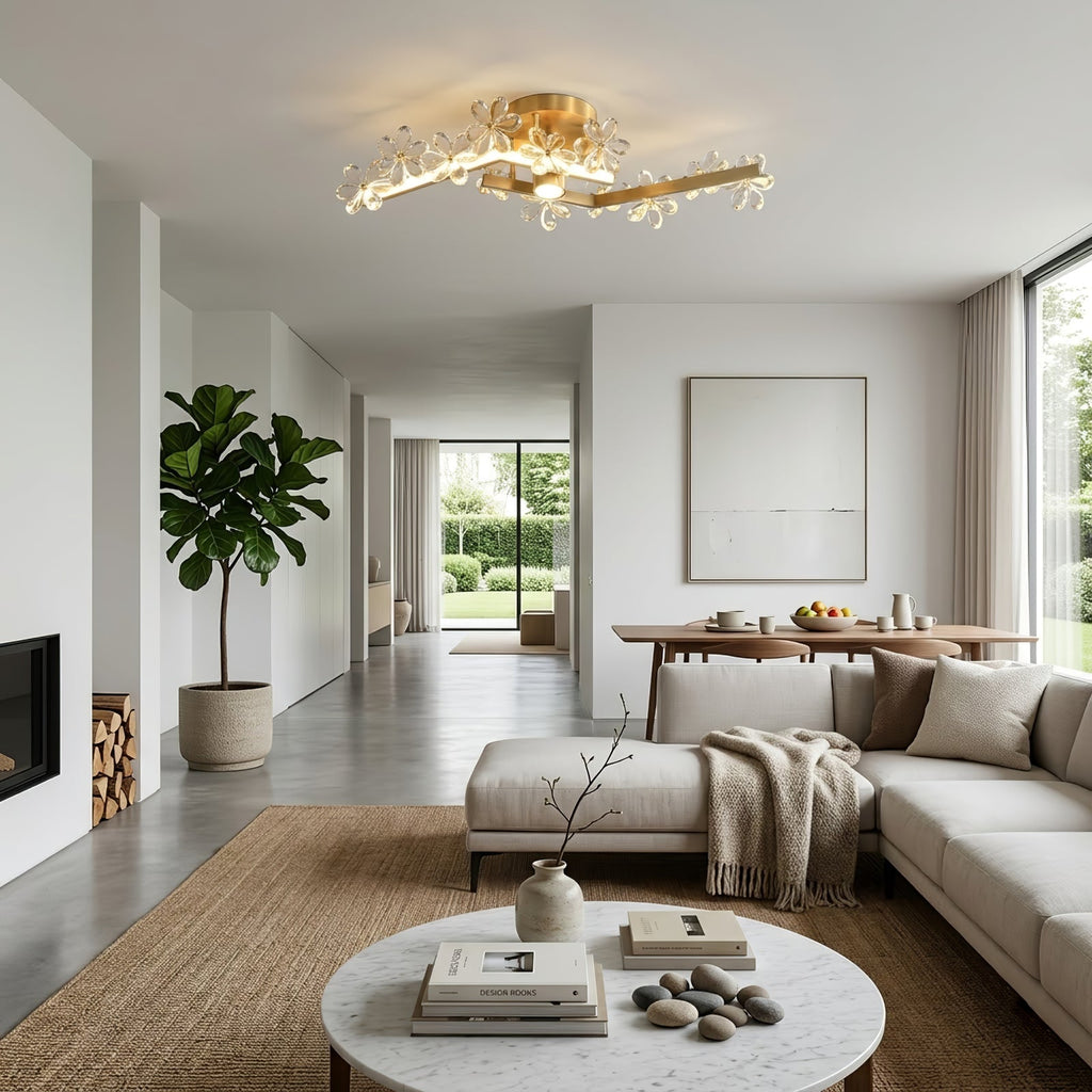 Sparkling Crystal Plum Blossom Ceiling Light | wildoxy