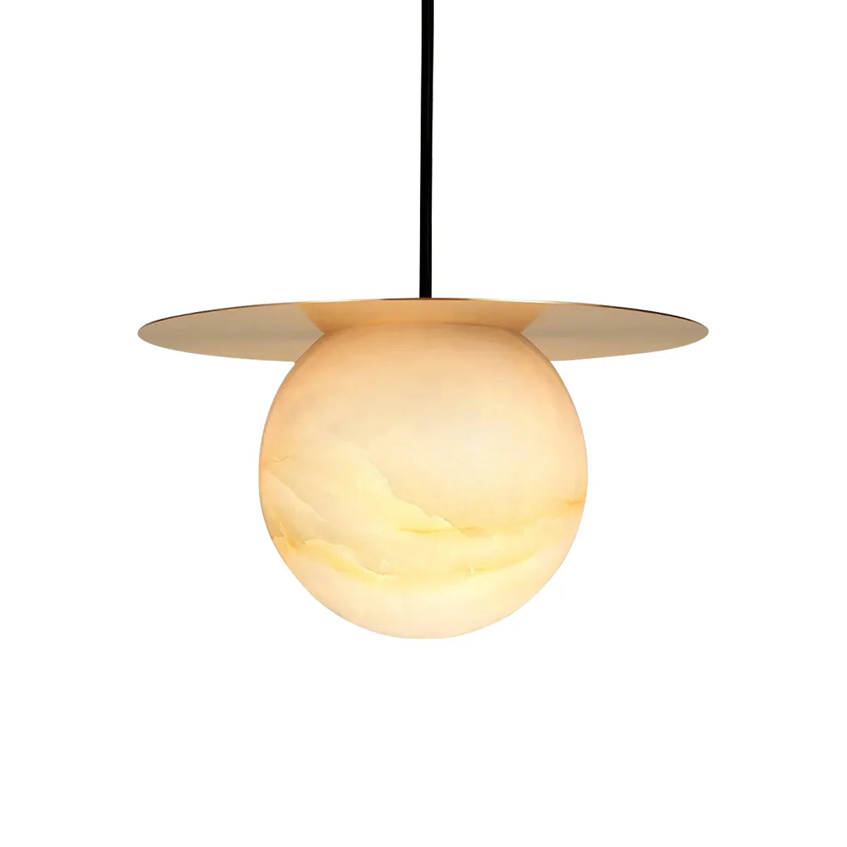 Spherical Alabaster Borra Disc Pendant Light | wildoxy