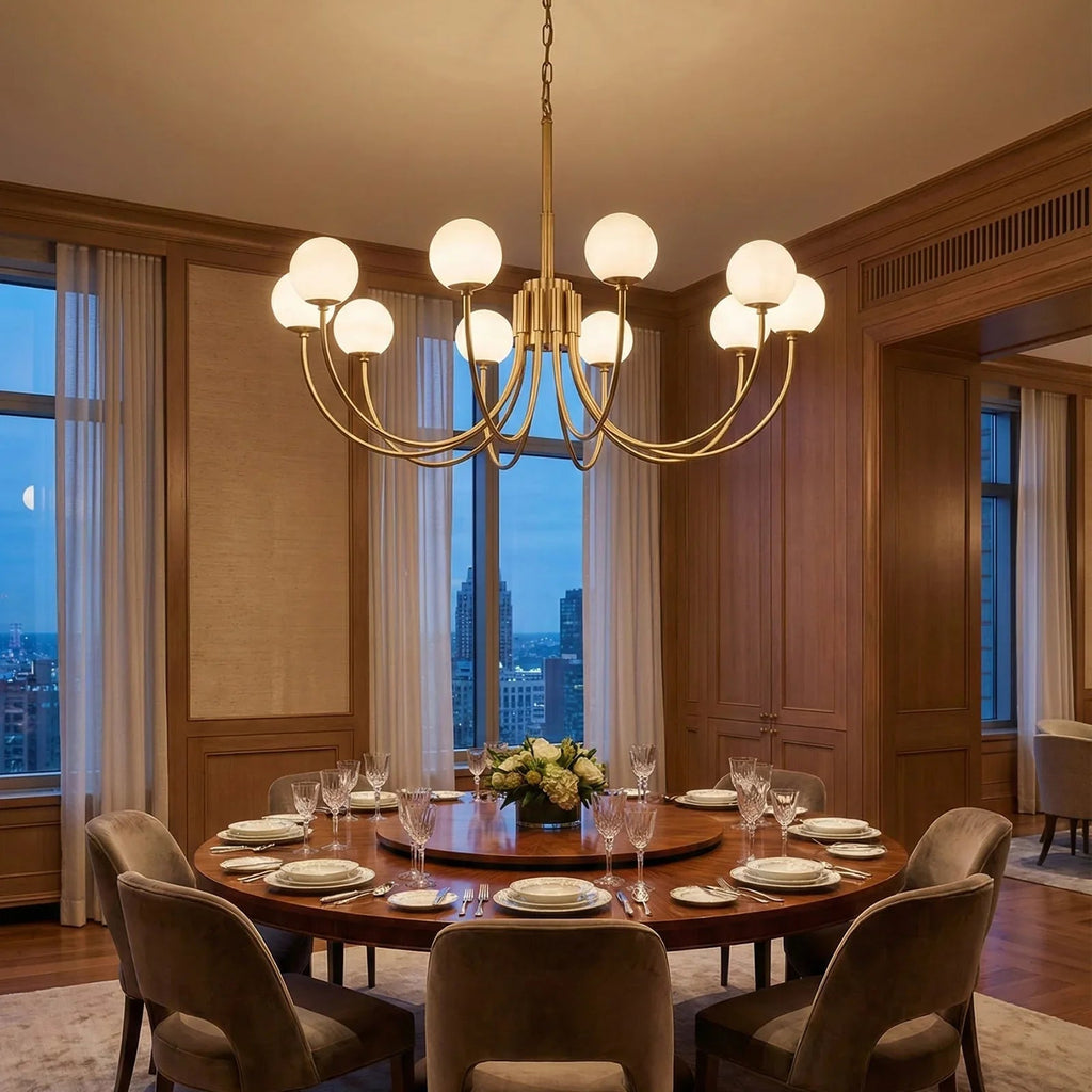 Spherical Alabaster Multi Head Chandelier | wildoxy