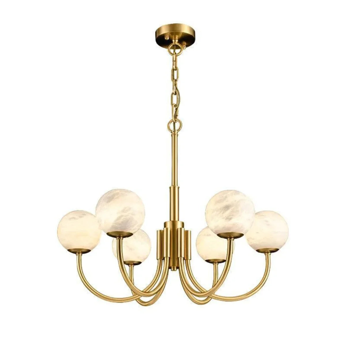 Spherical Alabaster Multi Head Chandelier | wildoxy