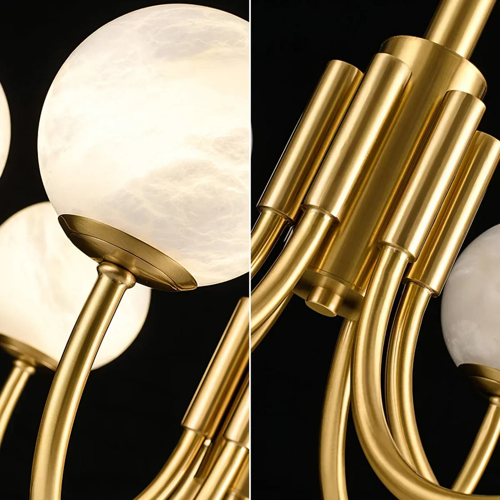 Spherical Alabaster Multi Head Chandelier | wildoxy