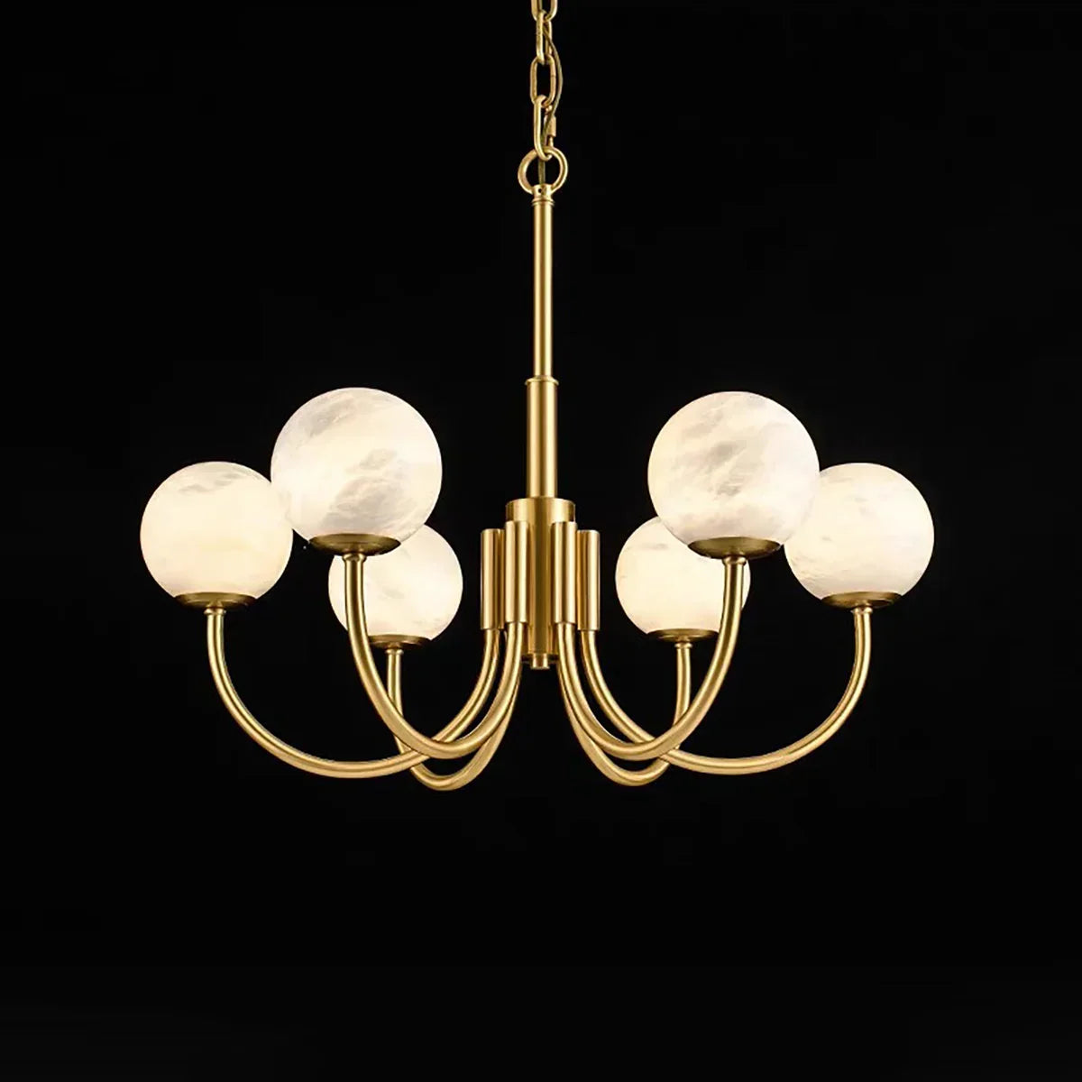 Spherical Alabaster Multi Head Chandelier | wildoxy