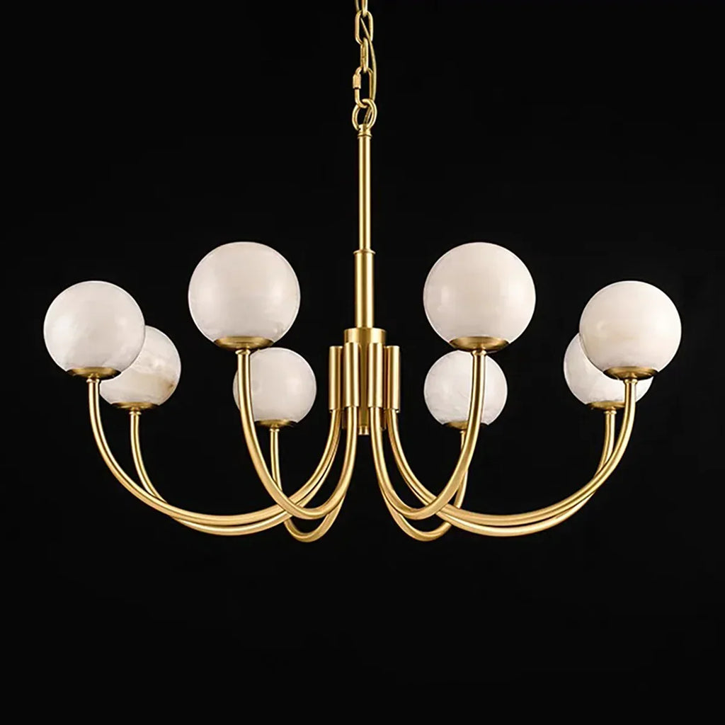 Spherical Alabaster Multi Head Chandelier | wildoxy