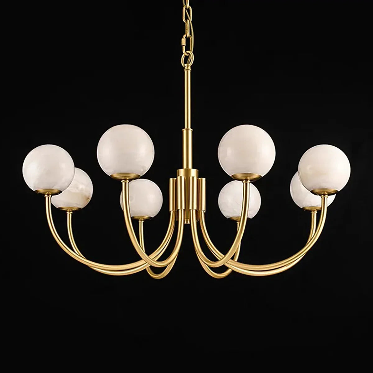Spherical Alabaster Multi Head Chandelier | wildoxy