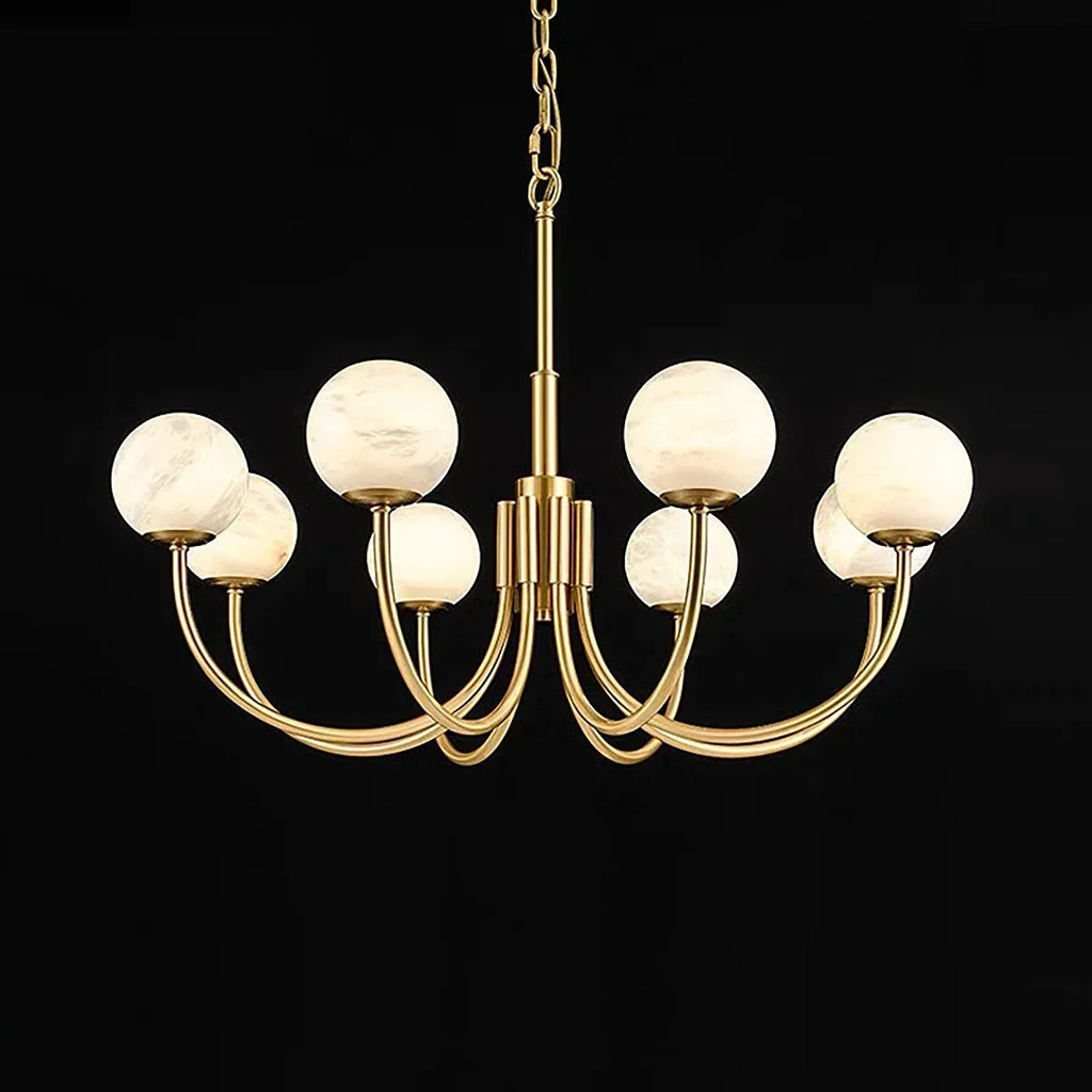 Spherical Alabaster Multi Head Chandelier | wildoxy