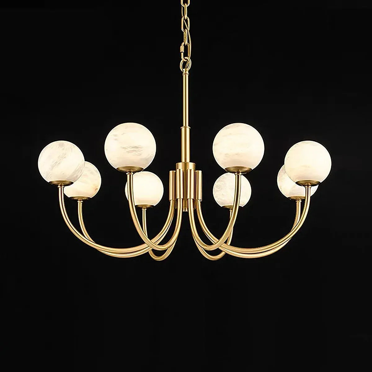 Spherical Alabaster Multi Head Chandelier | wildoxy
