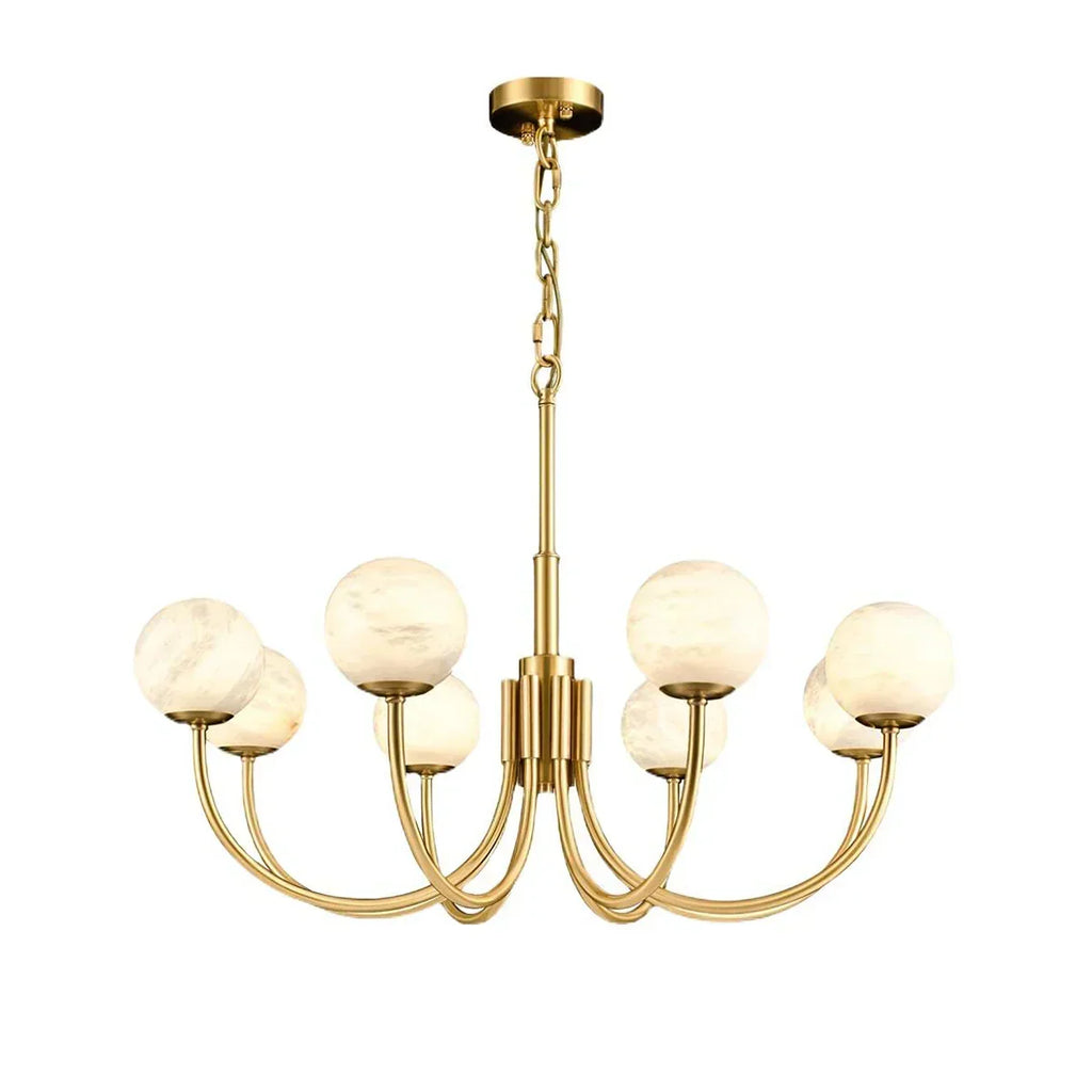 Spherical Alabaster Multi Head Chandelier | wildoxy