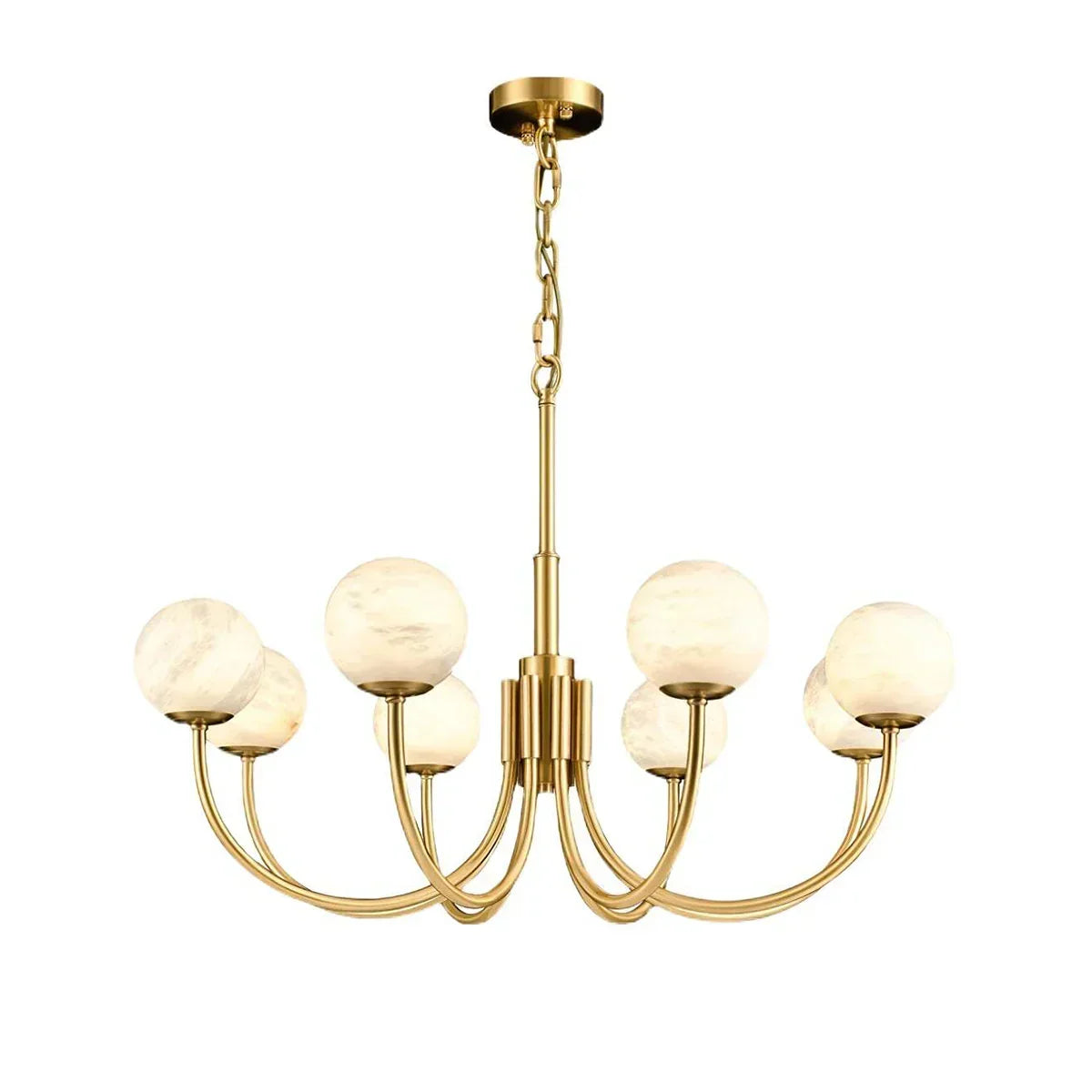 Spherical Alabaster Multi Head Chandelier | wildoxy