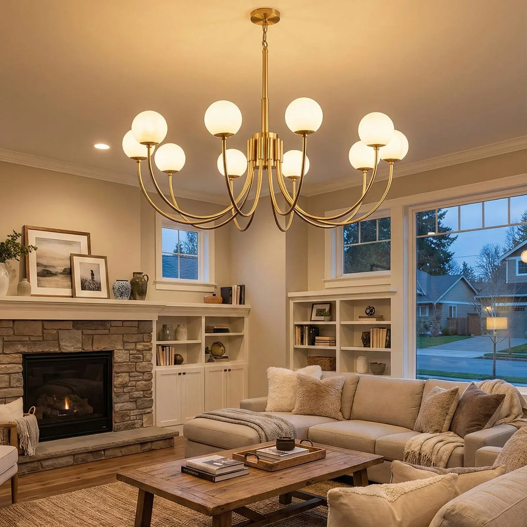 Spherical Alabaster Multi Head Chandelier | wildoxy