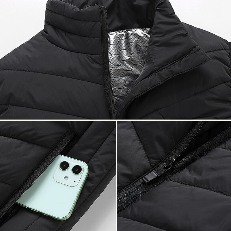 Verwarmd vest van grafeen — USB-oplaadbare verwarmingszones