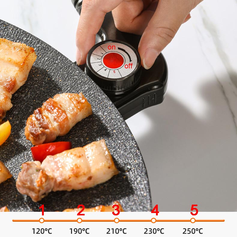 28 cm røgfri elektrisk grillplade og kontaktgrill