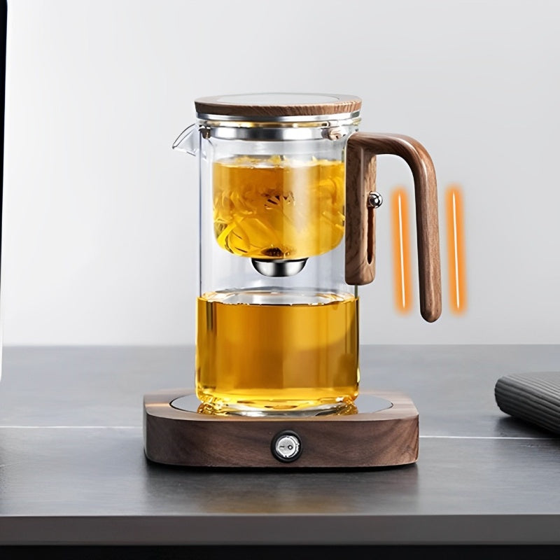 Tetera de vidrio de 500ml/700ml — Asa de madera, filtro para té