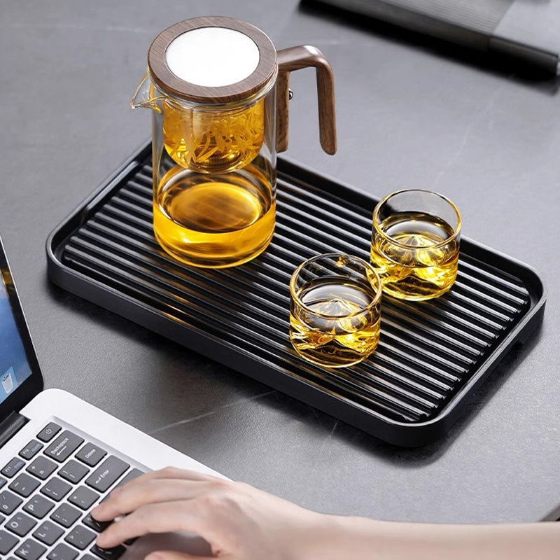 Tetera de vidrio de 500ml/700ml — Asa de madera, filtro para té