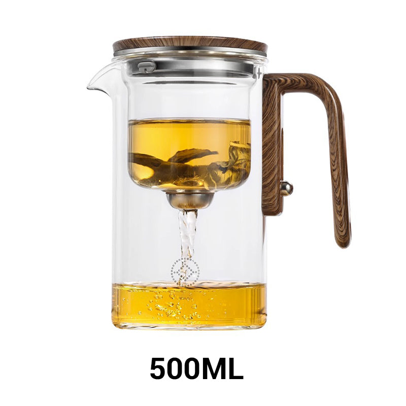 Tetera de vidrio de 500ml/700ml — Asa de madera, filtro para té
