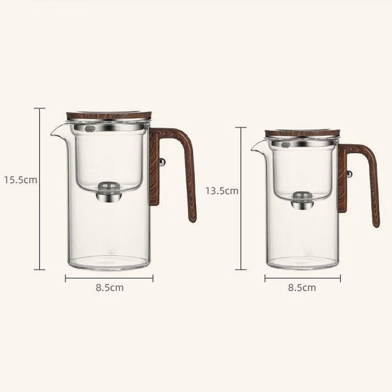 Tetera de vidrio de 500ml/700ml — Asa de madera, filtro para té