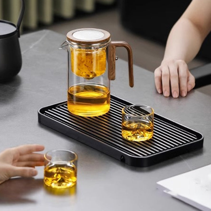 Tetera de vidrio de 500ml/700ml — Asa de madera, filtro para té