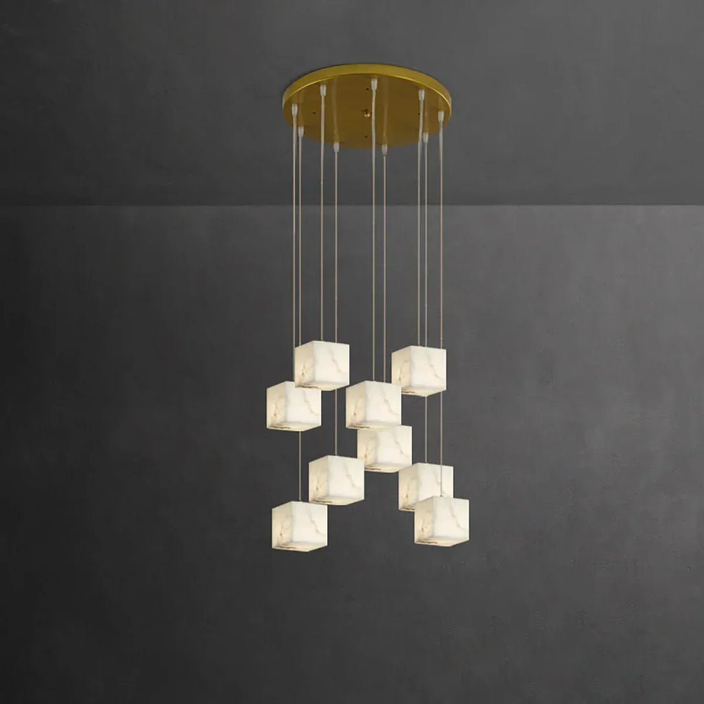 Square Alabaster Box Chandelier | wildoxy