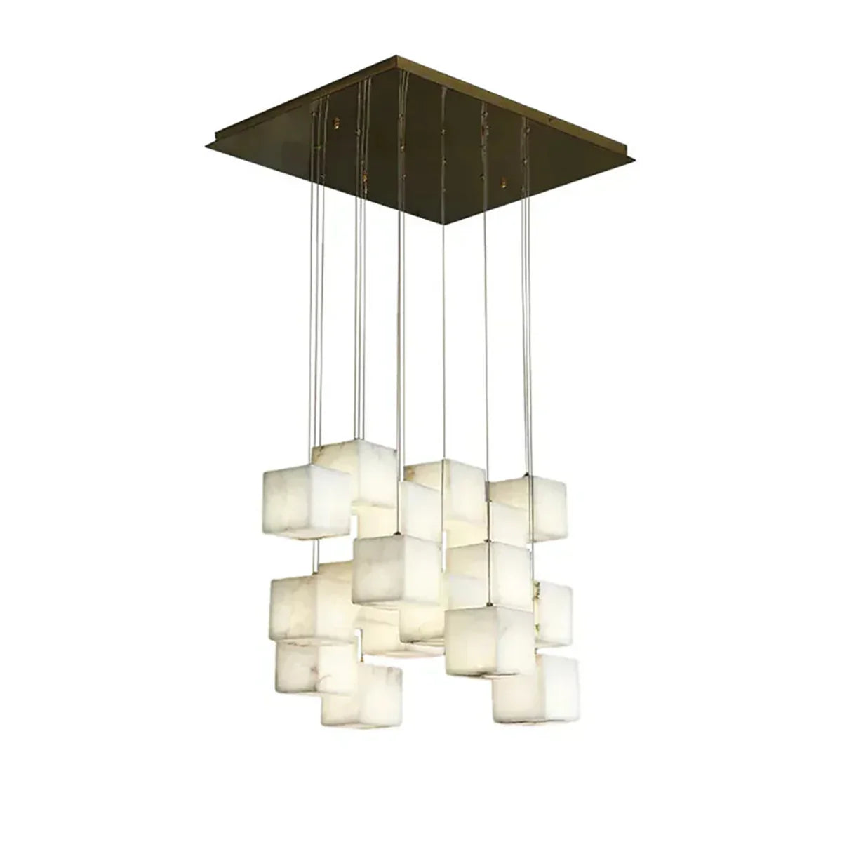 Square Alabaster Box Chandelier | wildoxy