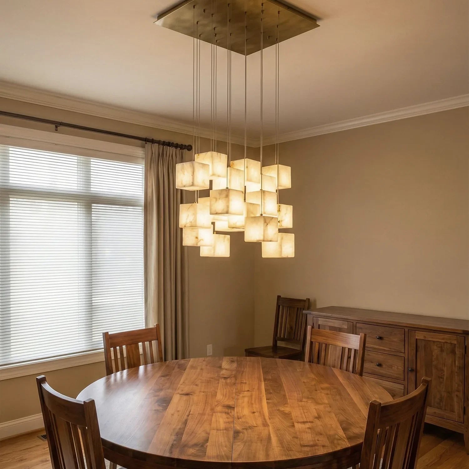 Square Alabaster Box Chandelier | wildoxy