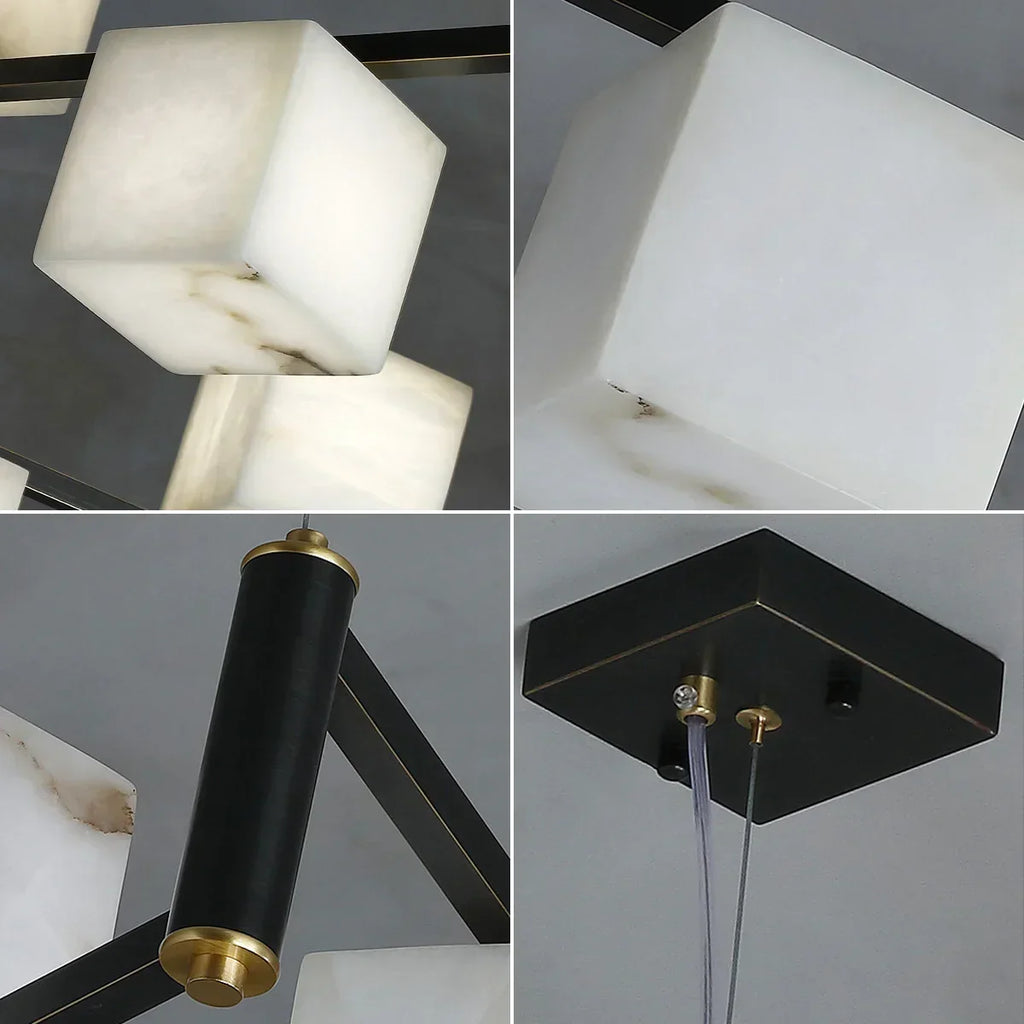 Square Alabaster Box Chandelier | wildoxy