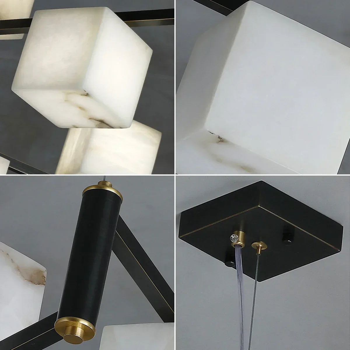 Square Alabaster Box Chandelier | wildoxy