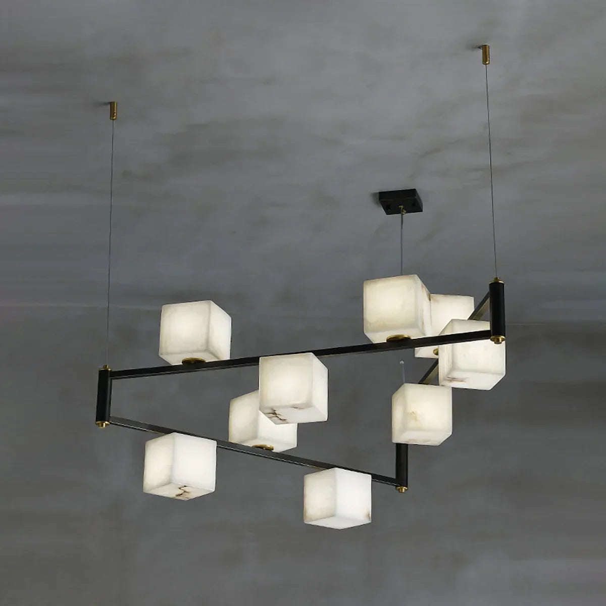 Square Alabaster Box Chandelier | wildoxy