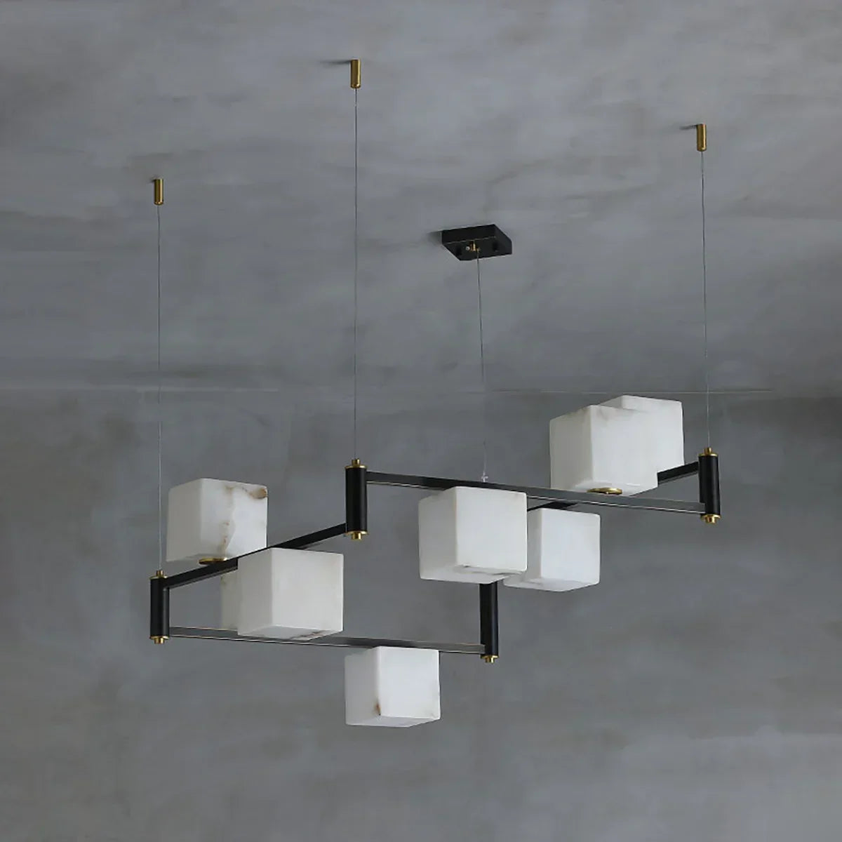 Square Alabaster Box Chandelier | wildoxy
