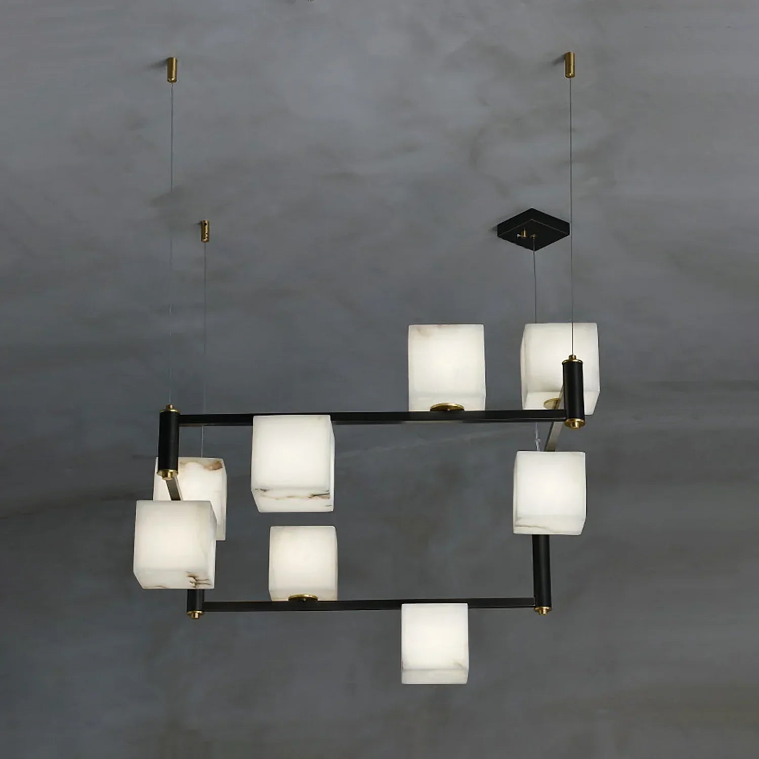 Square Alabaster Box Chandelier | wildoxy
