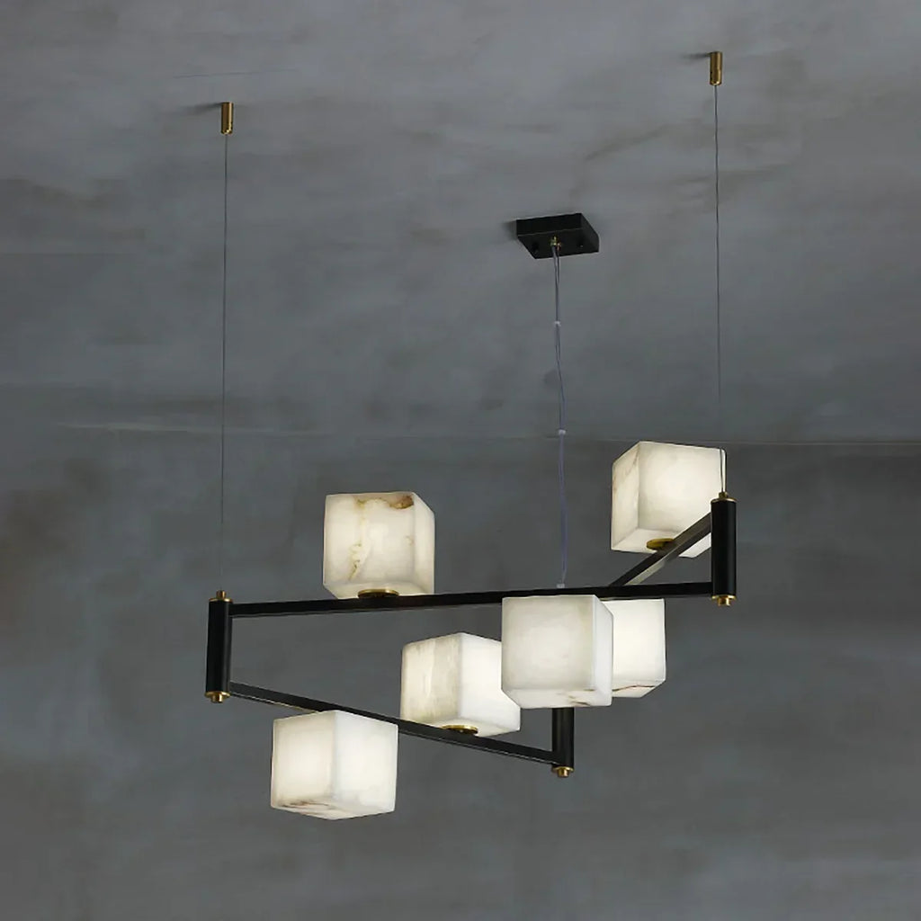 Square Alabaster Box Chandelier | wildoxy