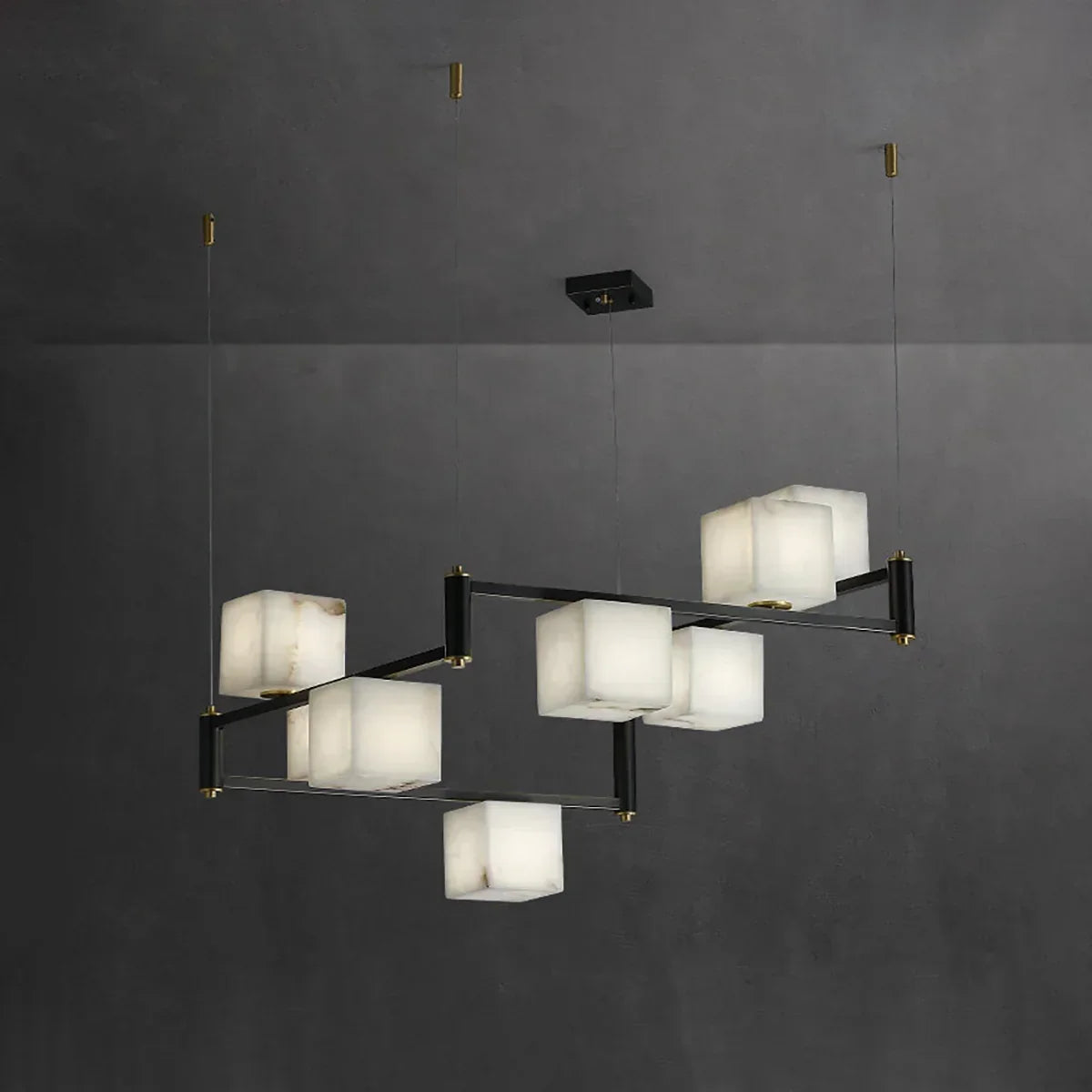 Square Alabaster Box Chandelier | wildoxy