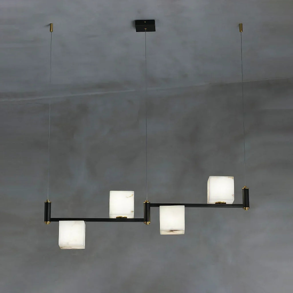 Square Alabaster Box Chandelier | wildoxy