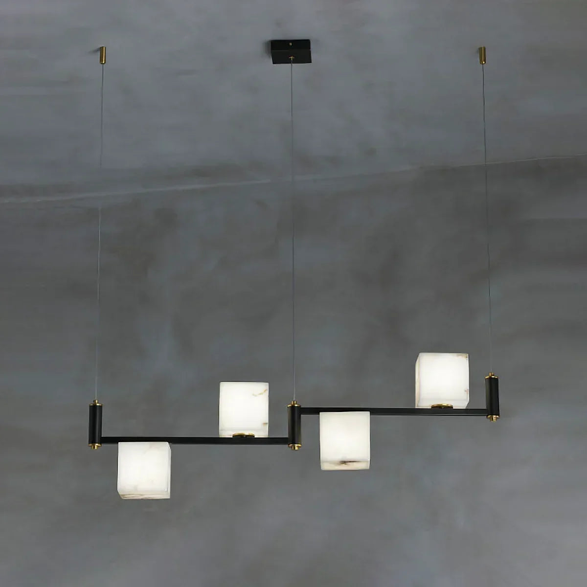 Square Alabaster Box Chandelier | wildoxy