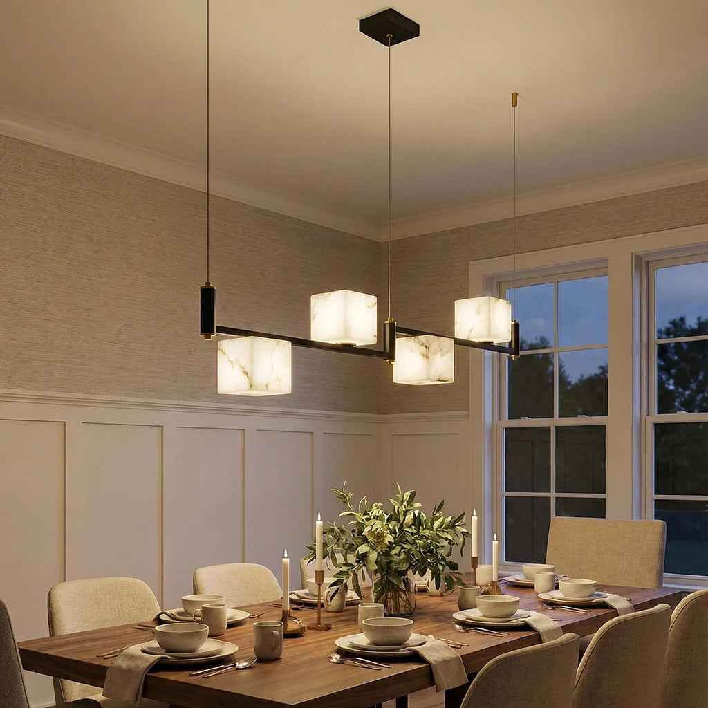 Square Alabaster Box Chandelier | wildoxy