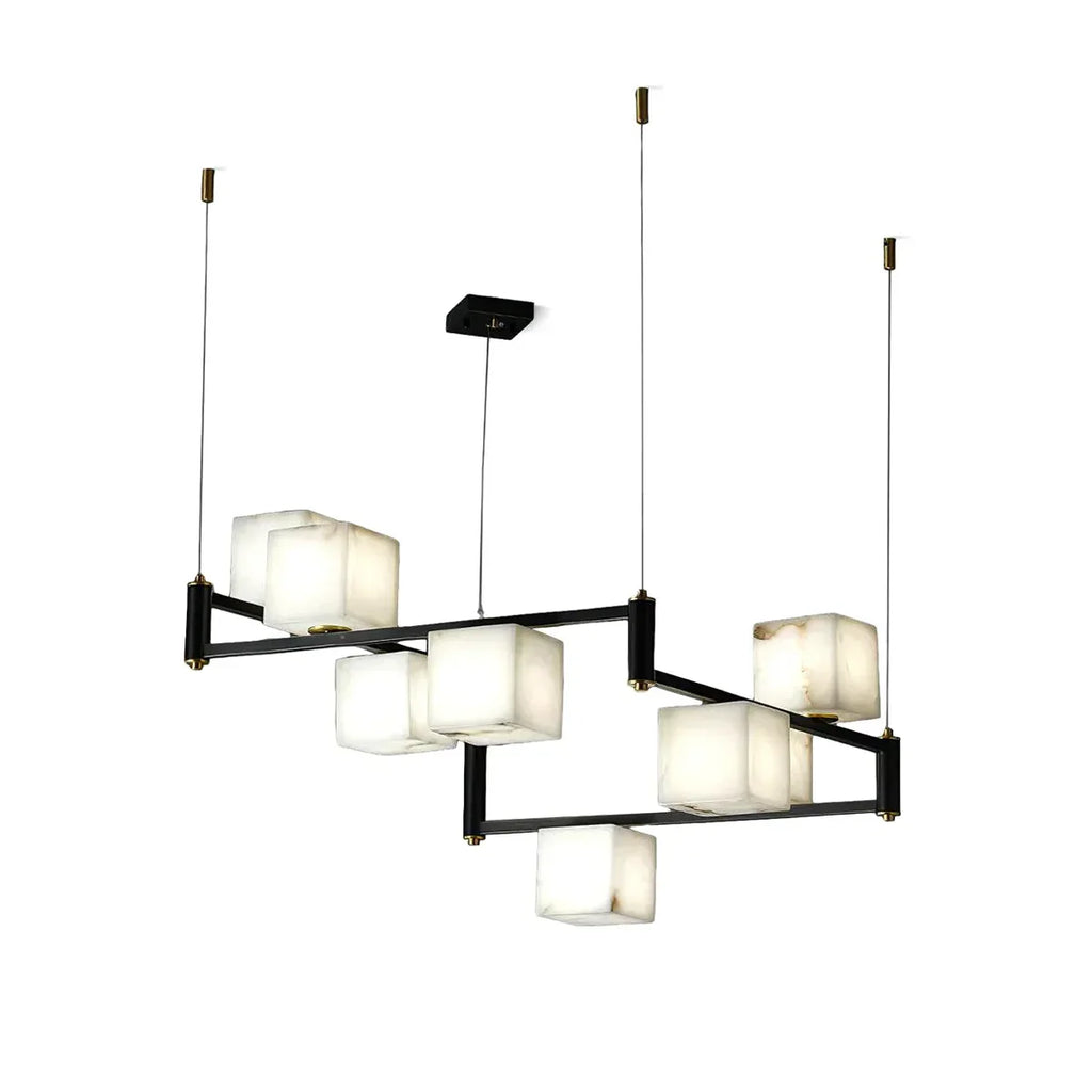 Square Alabaster Box Chandelier | wildoxy