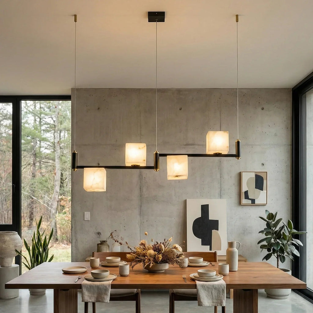 Square Alabaster Box Chandelier | wildoxy