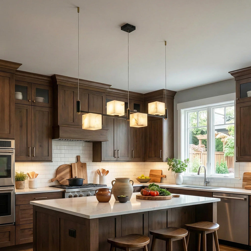 Square Alabaster Box Chandelier | wildoxy
